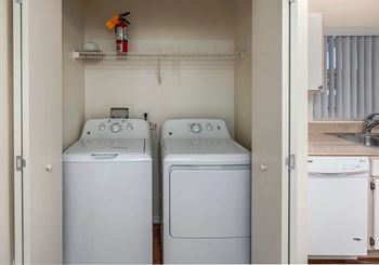 In-home full-size washer and dryer included